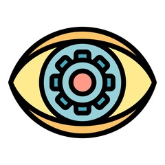 Poster - Eye scan remote access icon. Outline eye scan remote access vector icon color flat isolated