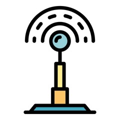 Poster - Tower remote access icon. Outline tower remote access vector icon color flat isolated