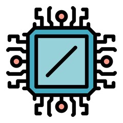 Poster - Operating system modern processor icon. Outline operating system modern processor vector icon color flat isolated