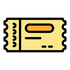 Poster - Event ticket icon. Outline event ticket vector icon color flat isolated
