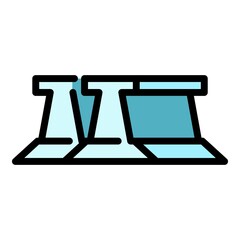 Poster - Metallurgy tool icon. Outline metallurgy tool vector icon color flat isolated