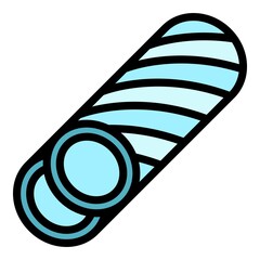 Poster - Metallurgy empty pipe icon. Outline metallurgy empty pipe vector icon color flat isolated