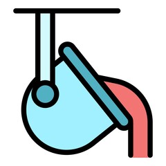 Poster - Metallurgy hot pot icon. Outline metallurgy hot pot vector icon color flat isolated