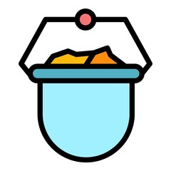 Poster - Metallurgy pot equipment icon. Outline metallurgy pot equipment vector icon color flat isolated