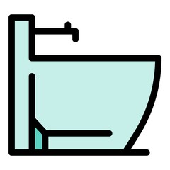 Poster - Bidet icon. Outline bidet vector icon color flat isolated