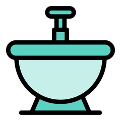 Poster - Apartment bidet icon. Outline apartment bidet vector icon color flat isolated