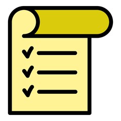 Poster - check list icon. outline check list vector icon color flat isolated