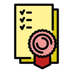 Poster - Business attestation icon. Outline business attestation vector icon color flat isolated