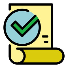 Poster - Attestation paper icon. Outline attestation paper vector icon color flat isolated