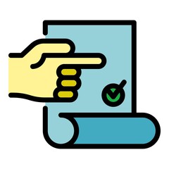 Poster - License icon. Outline license vector icon color flat isolated
