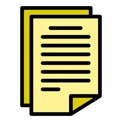 Poster - License papers icon. Outline license papers vector icon color flat isolated