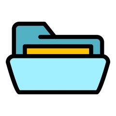 Poster - open folder icon. outline open folder vector icon color flat isolated