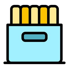 Poster - Files box icon. Outline files box vector icon color flat isolated