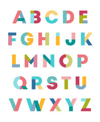 Wall Mural - Colorful trendy alphabet vector design.