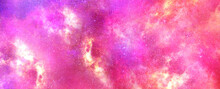 Beautiful Purple Galaxy In Deep Space Abstract Banner Background
