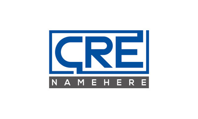 CRE Letters Logo With Rectangle Logo Vector