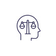 Rational thinking or rationality line icon