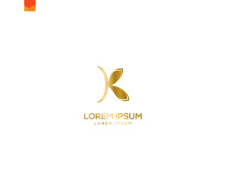 Wall Mural -  luxury K Leaf logo. luxury restaurant logo K vector. Creative And Professional logo for new company. K golden color logo.svg