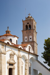 Old church in a mountain village. Beautiful view of the ancient village. Pano Lefkara village, Cyprus. Travel concept, landscape