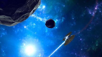 Wall Mural - lucy is a nasa space probe on a twelve-year journey to eight different asteroids, visiting a main be