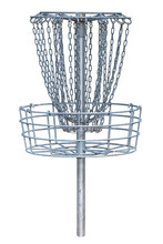 Isolated Image Of A Disk Golf Basket With White Background.