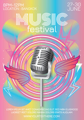 Wall Mural - music festival poster for night party