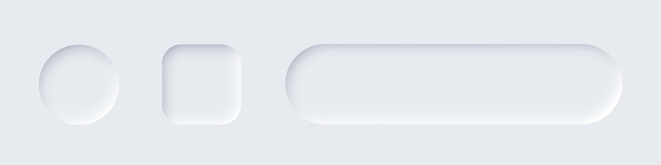 Poster - Neumorphism button design set, slider element for website, mobile app menu and navigation
