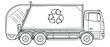 Garbage truck - vector illustration of a vehicle.