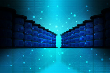 Poster - 3d rendering Database storage data base