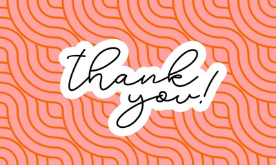 Wall Mural - Thank You Card. Hand Written Lettering for Title, Heading, Photo Overlay, Wedding Invitation, Thank You Message