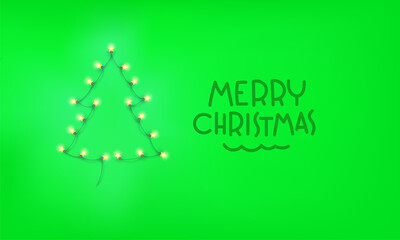 Aufkleber - Christmas tree of lighting garland. Merry Christmas