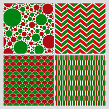 Christmas Holiday Green Red Seamless Pattern Background Backdrop Wallpaper Geometric Vector Circle Lines Dots Triangle Set Winter Happy Gift Enjoy Retro Modern Vintage Decorations 