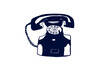 © Tatiana - Retro telephone hand drawn. Cartoon black phone. Vector illustration on white background