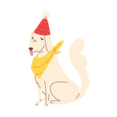 Poster - dog with party hat