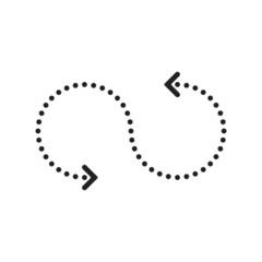 Wall Mural - Infinity icon with dotes and arrows on white background Vector