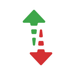 Wall Mural - Web icon. Arrows up and down. red and green Vector illustration