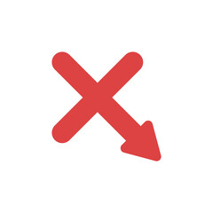 Wall Mural - cross icon flat vector design, cancel symbol.