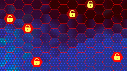 Wall Mural - Abstract technology hexagonal background. Hacking Concept Vector illustration