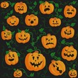 Seamless Cute and Friendly Pumpkin Jack ‘O Lantern Pattern
