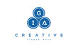 GIA creative circle three letters logo design with blue