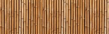 Panorama Of Brown Old Bamboo Fence Texture And Background Seamless
