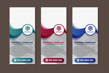 Wall Mural - Set of business Roll up banner vertical template design, for brochure, business, flyer, infographics. modern x-banner and flag-banner advertising. vector illustration. multicolored grey pattern. 