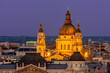 St. Stephen's Basilica at night, Budapest, Hungary