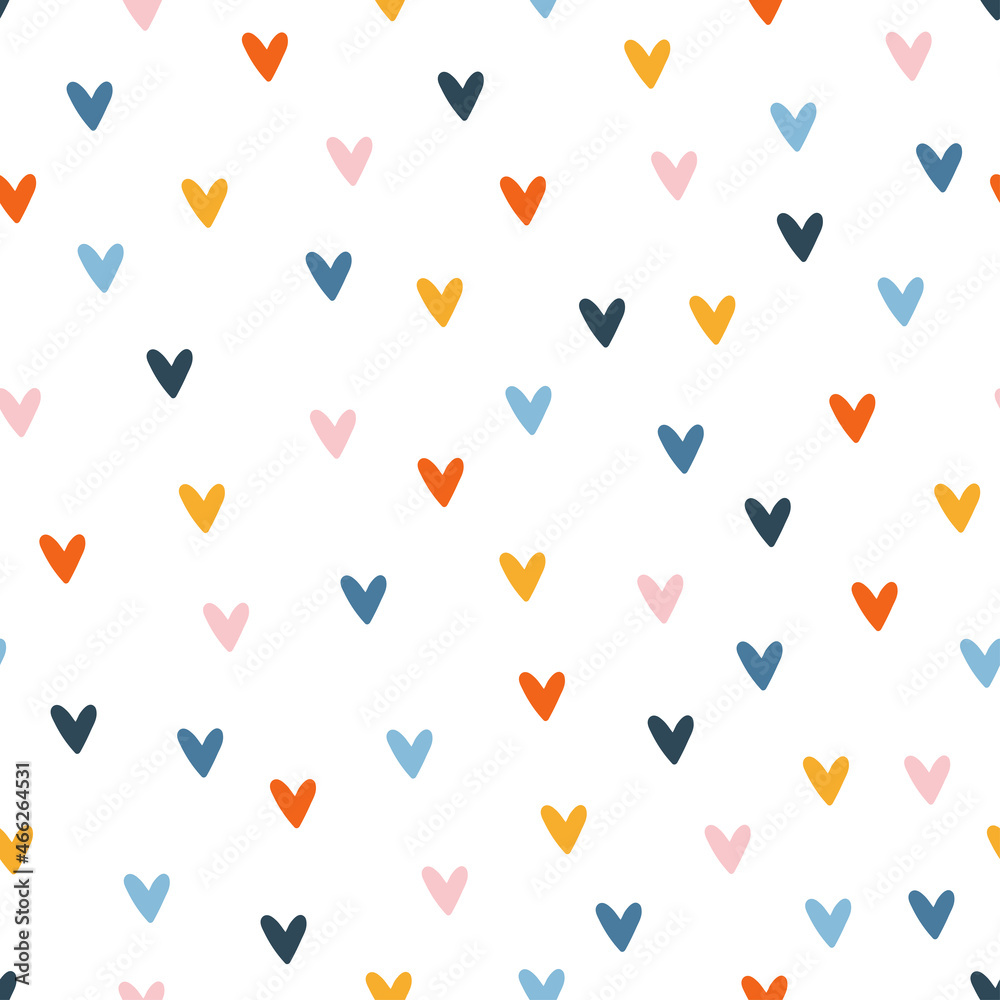 Seamless pattern with colorful hearts Stock Vector | Adobe Stock