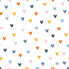Seamless Pattern With Colorful Hearts
