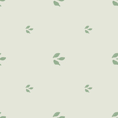 Wall Mural - Seamless pattern cardamom on pastel green background. Cute plant sketch ornament. Geometrical texture template for fabric.