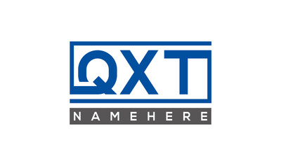 QXT Letters Logo With Rectangle Logo Vector