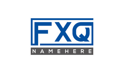 FXQ Letters Logo With Rectangle Logo Vector