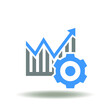 © wladimir1804 - Vector illustration of growth graph with gear. Symbol of productivity. Icon of efficiency increase.
