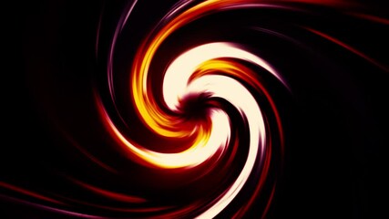 Poster - Neon funnel with colorful twisting rays, seamless loop. Motion. Curved bright lines on a black background resembling tornado.